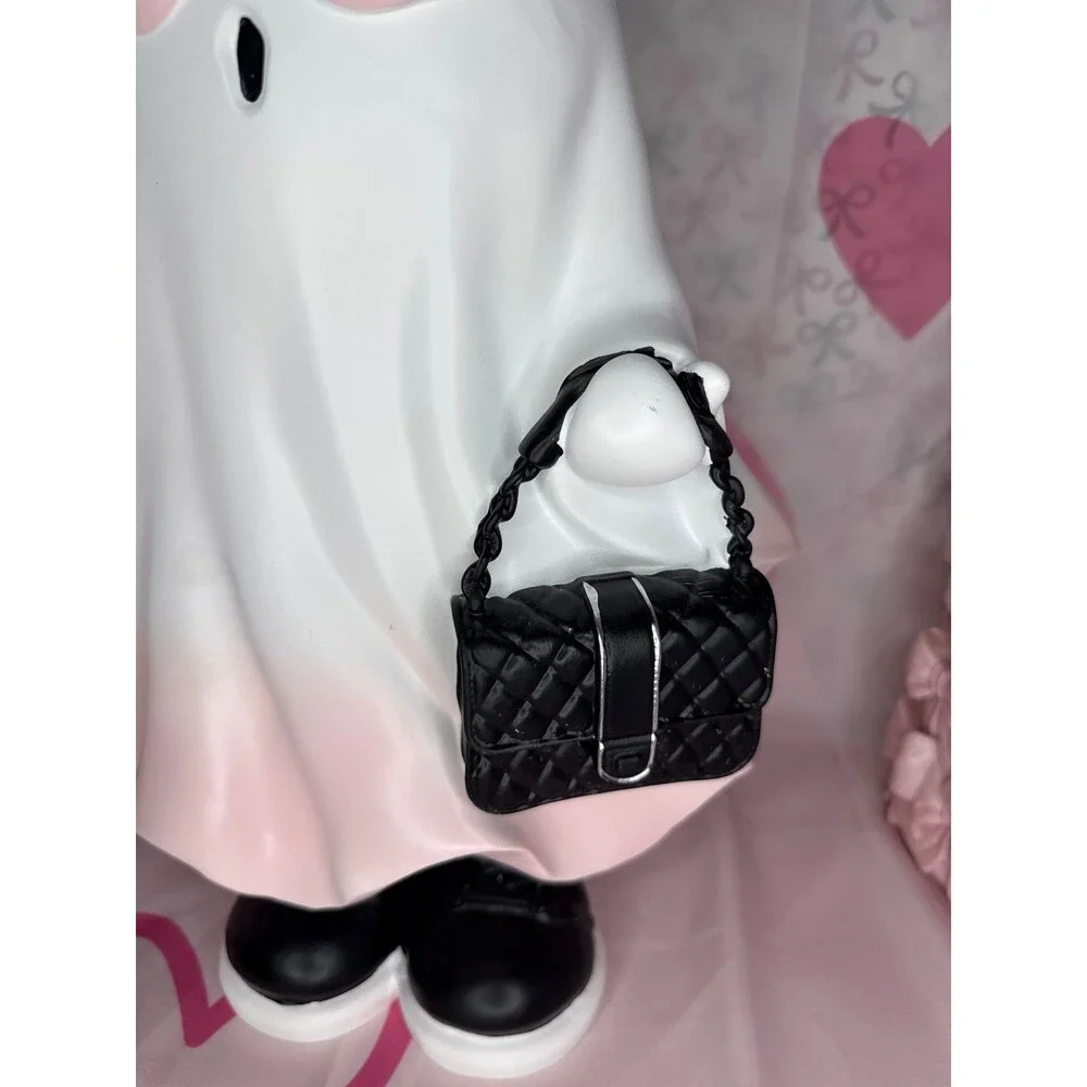 Large Pink Leopard Bow Glamorous Ghost with Martini & Purse